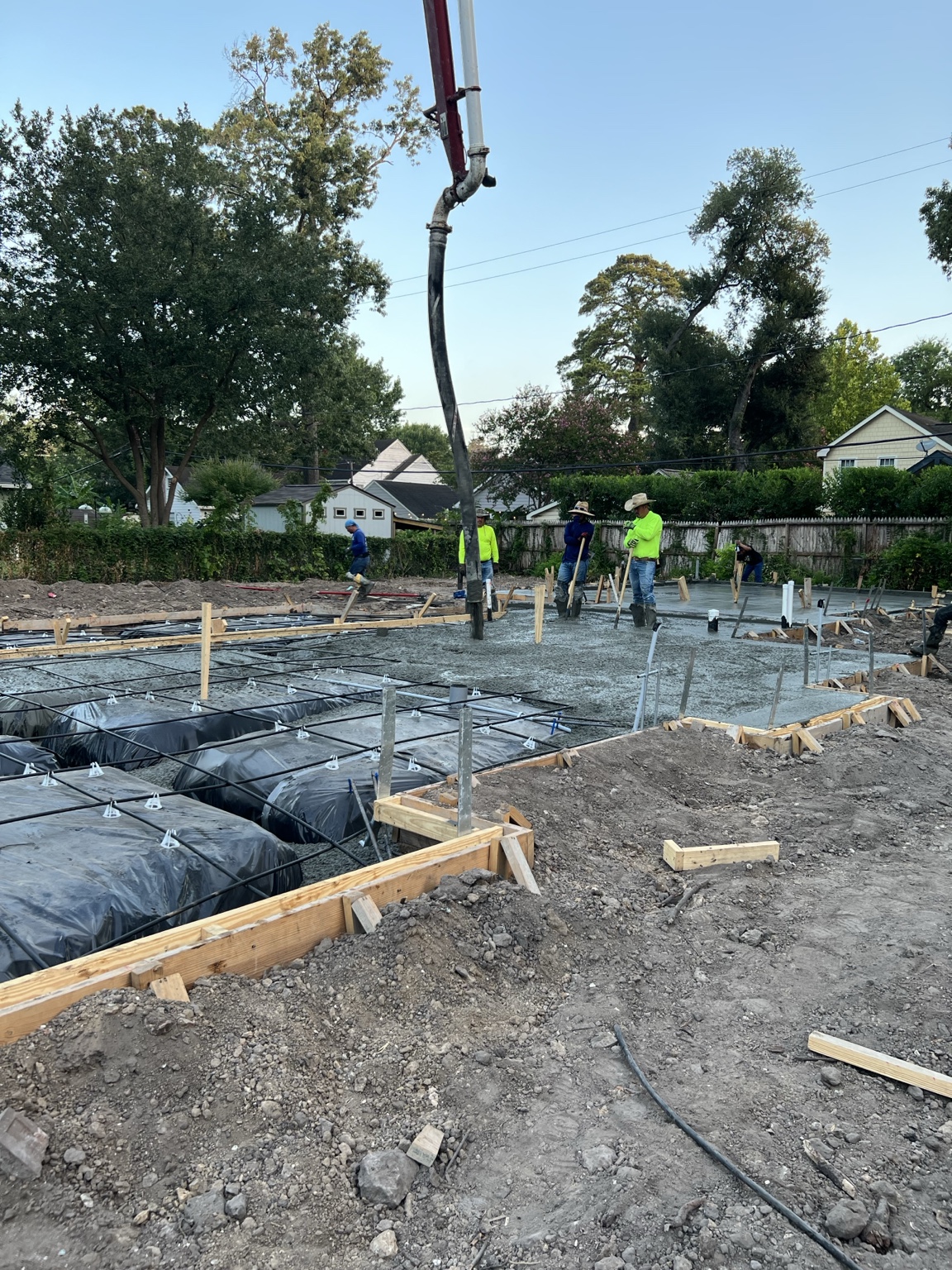 Concrete foundation placement